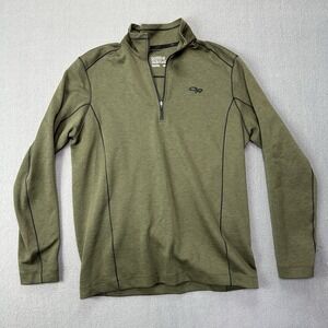 Outdoor Research Blackridge Quarter Zip Men's Sz L Green Hiking Layer
